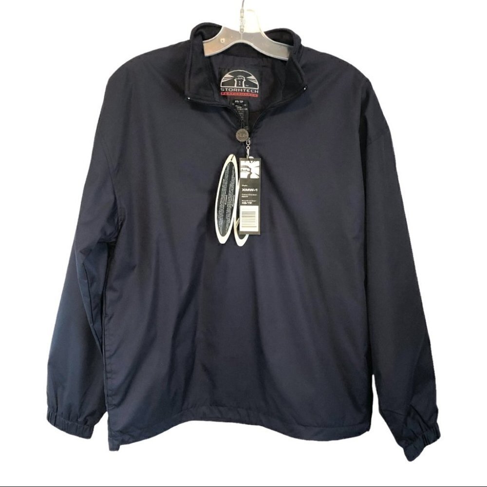 NWT Stormtech Performance Navy 1/4 Zip Windbreaker Jacket Mens  XS